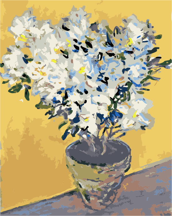A Yellow White Vase