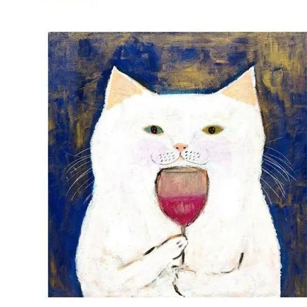 A Cat With A Glass Of Wine