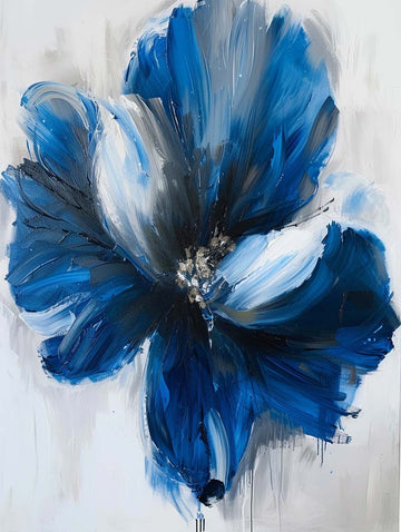 Abstract Blue Flower Art