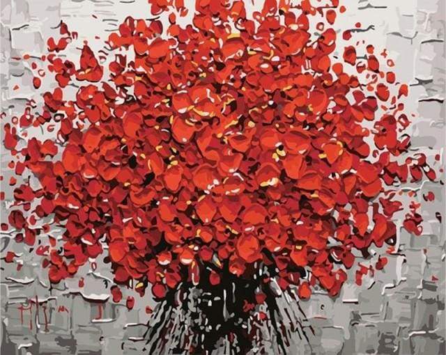 Abstract Red Flowers