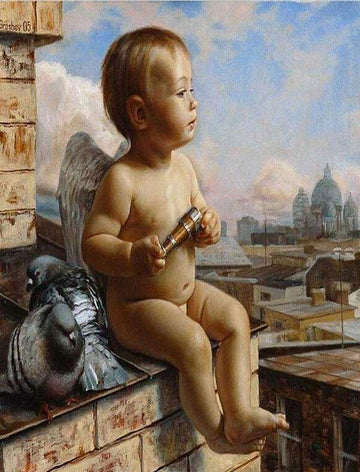 Angel and Pigeons