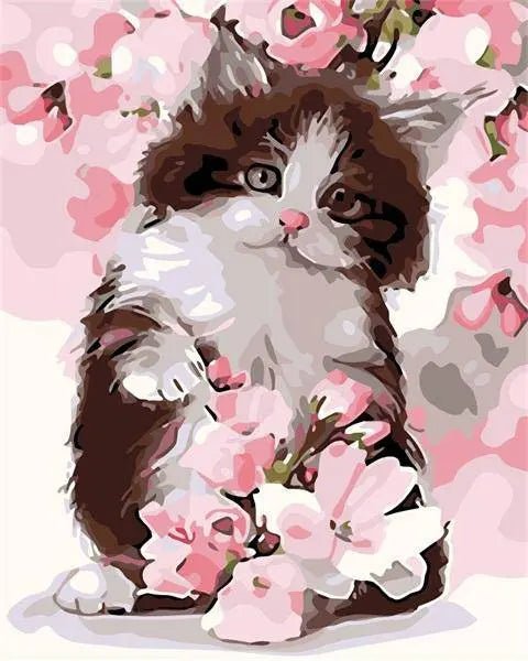 Awesome Cat With Flowers