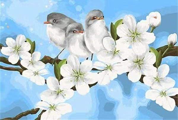 Birds and White Magnolia