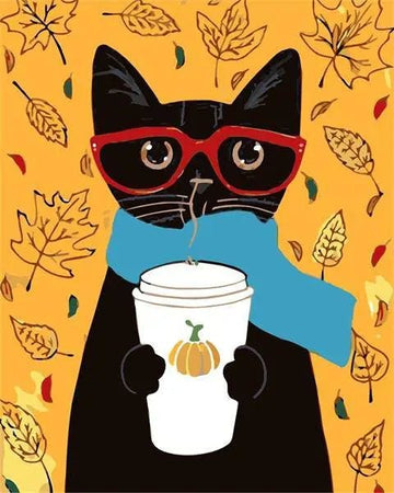 Black Cat Drinking