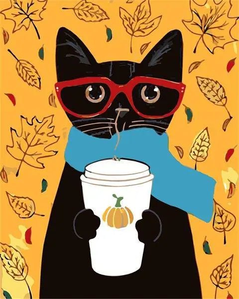 Black Cat Drinking