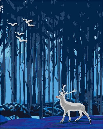 Blue Forest and Deer