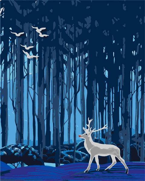 Blue Forest and Deer
