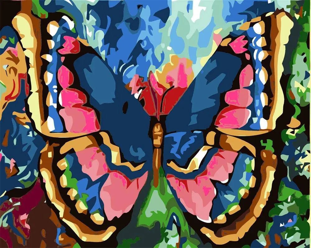 Blue Pink Butterfly