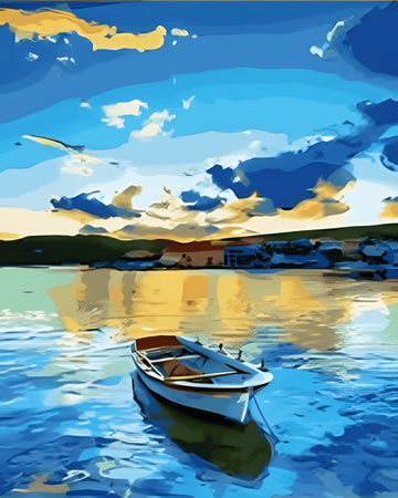 Blue Shades in a Lake
