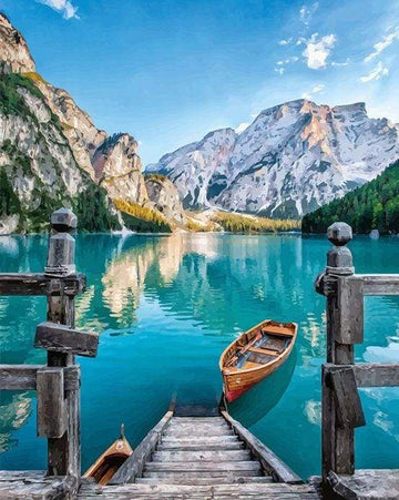 Boat on the Mountain Lake