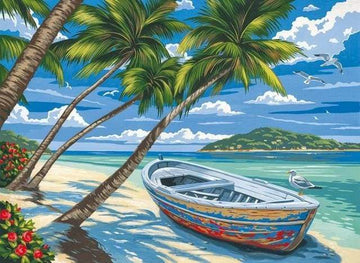 Boat under the Coconut trees