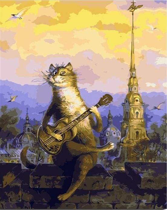 Cat playing Guitar