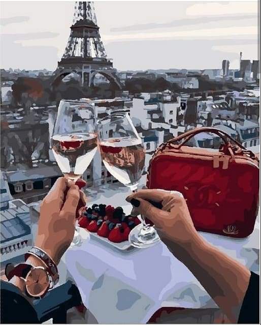 Cheers with Eiffel Tower View