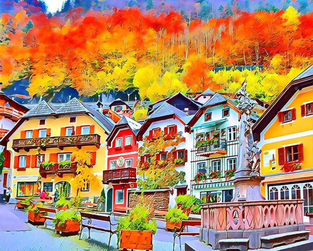 Colorful Swiss village