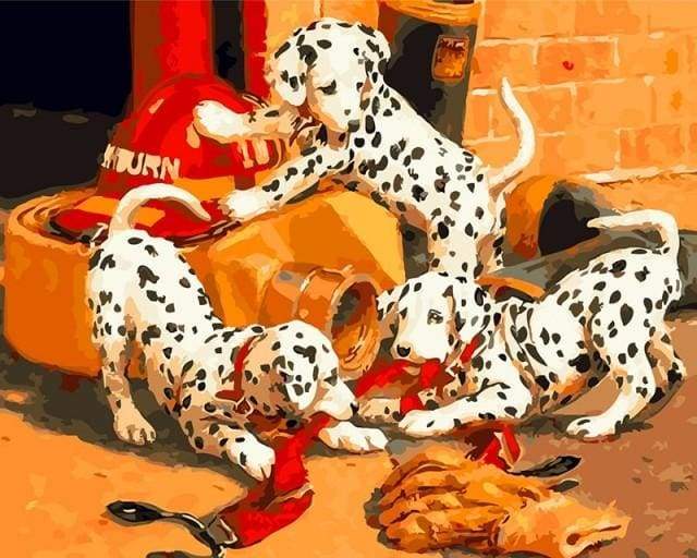Dalmatians playing