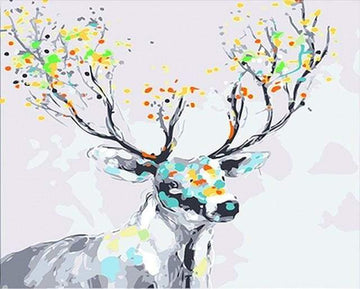 Deer with colored wood