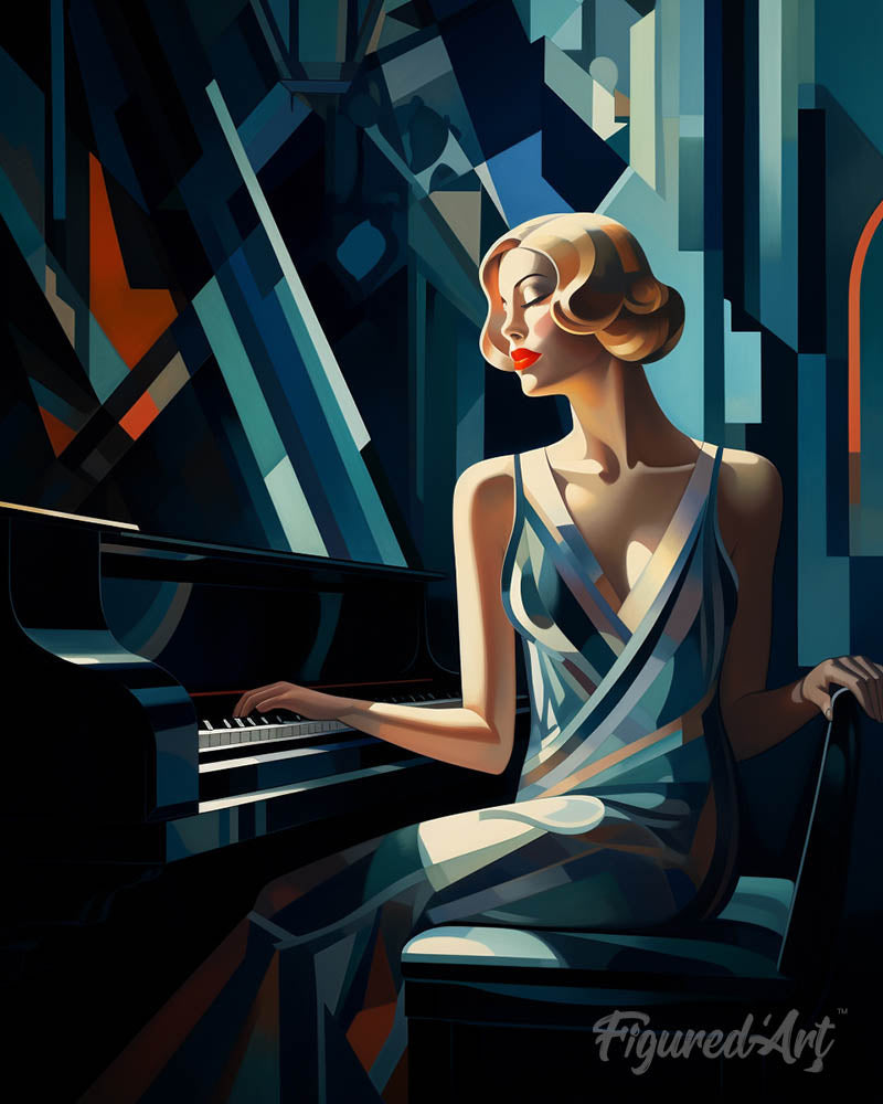 Art Deco Woman at a Piano