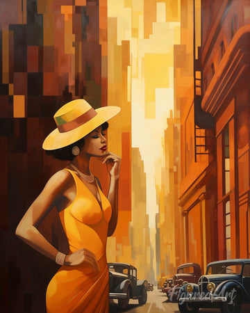 Art Deco Woman in Town