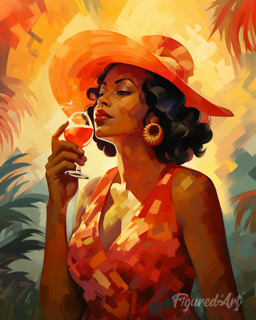 Art Deco Woman with a Glass