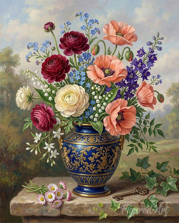 Blossoms in Blue Vase
