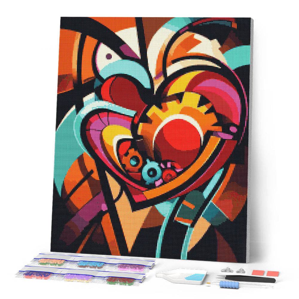 Bold Abstract Heart Gears