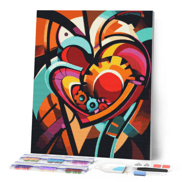 Bold Abstract Heart Gears