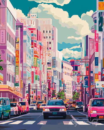 Bustling Street of Japan