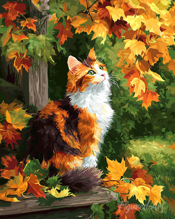 Calico Cat in Fall