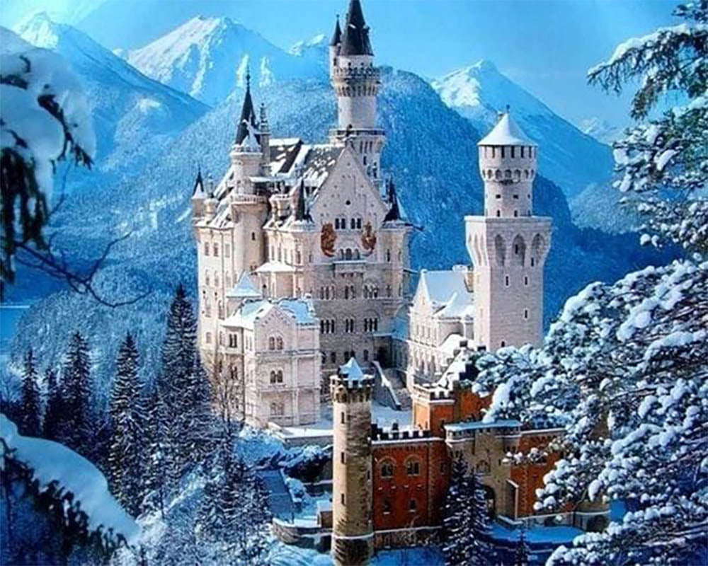 Castle in Snowy Mountain