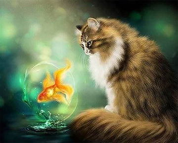 Cat and Goldfish