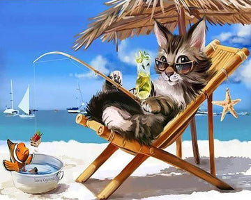 Cat relaxing Summer Time