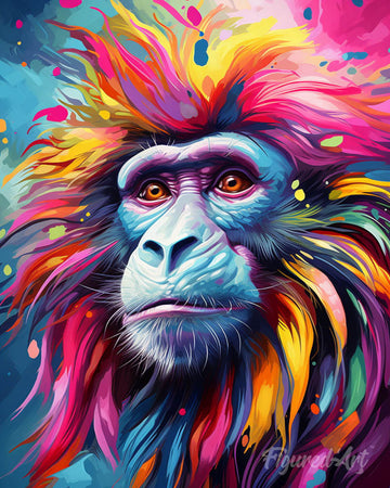 Colorful Abstract Baboon