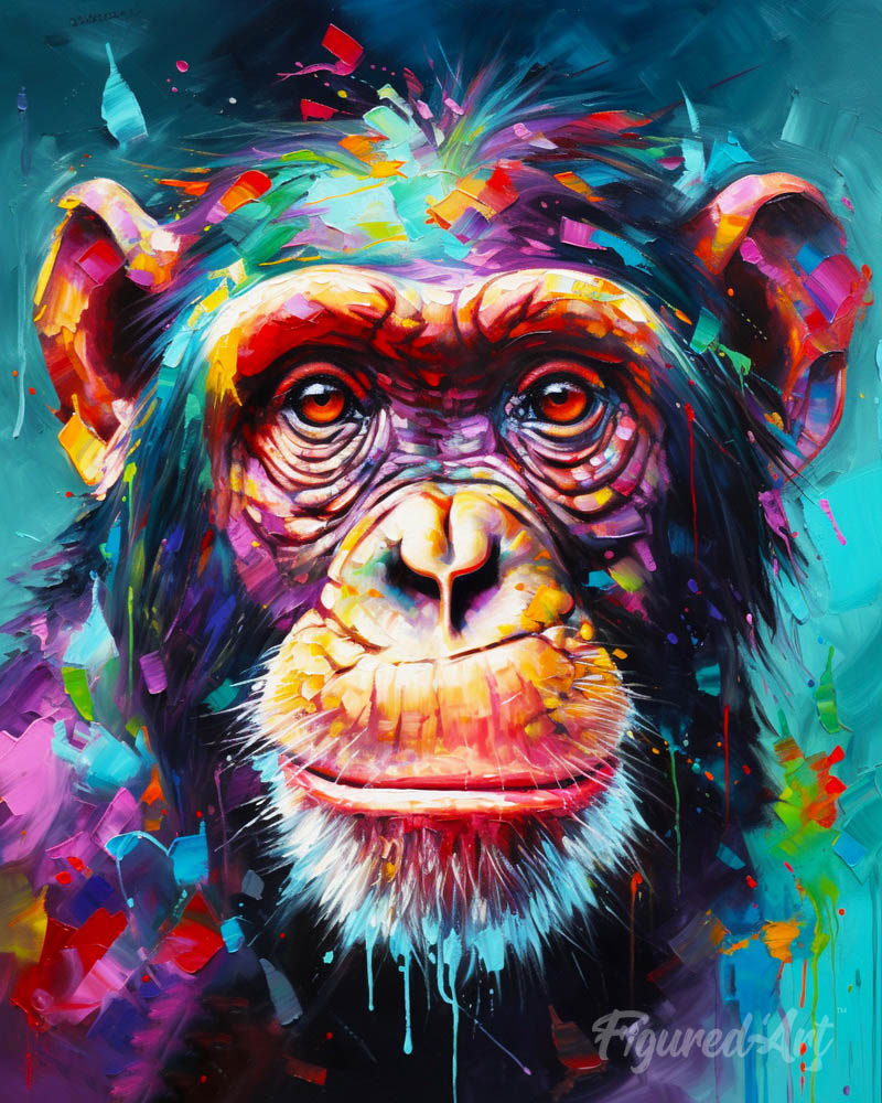 Colorful Abstract Chimpanzee