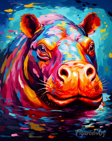 Colorful Abstract Hippo