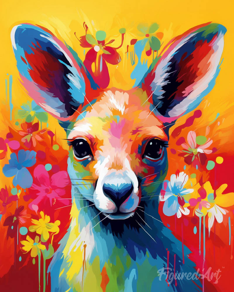 Colorful Abstract Kangaroo
