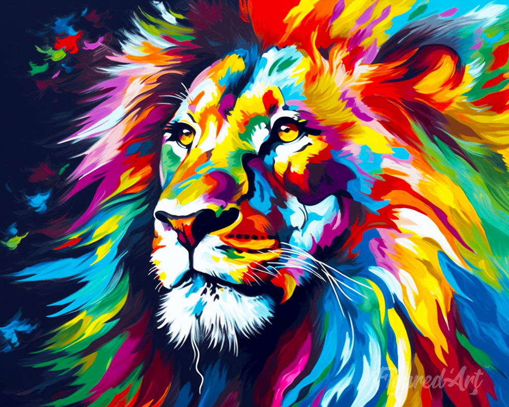 Colorful Abstract Lion