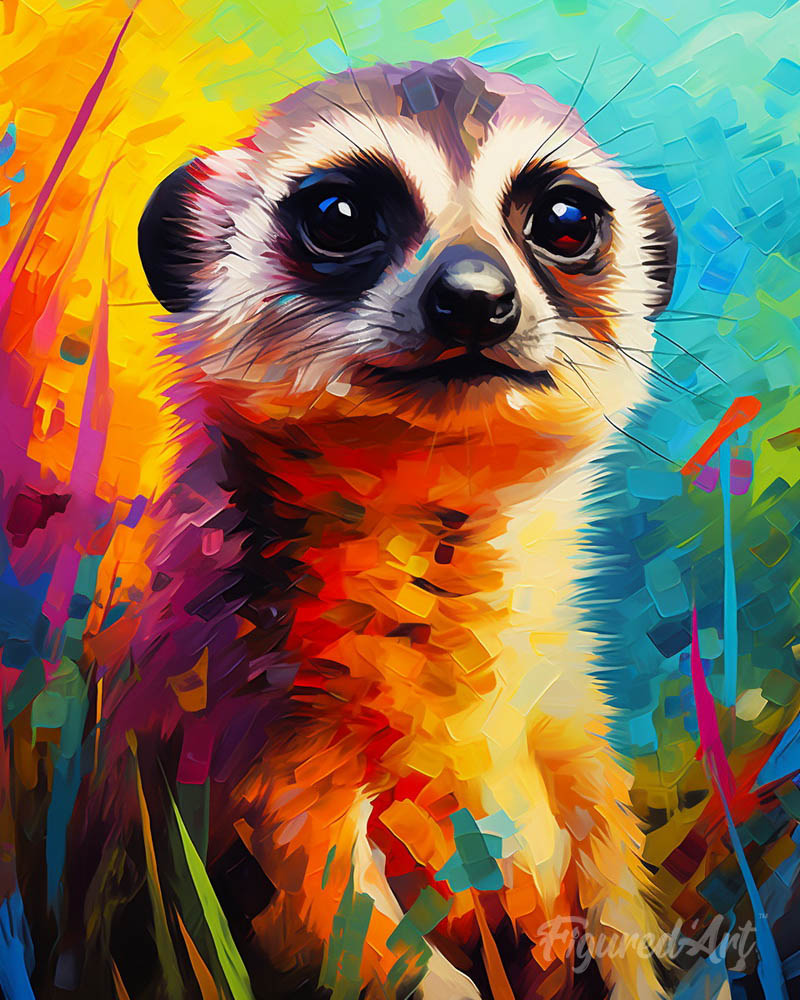 Colorful Abstract Meerkat