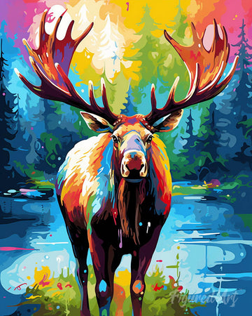 Colorful Abstract Moose