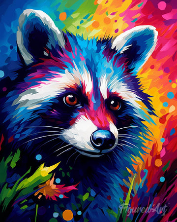 Colorful Abstract Raccoon