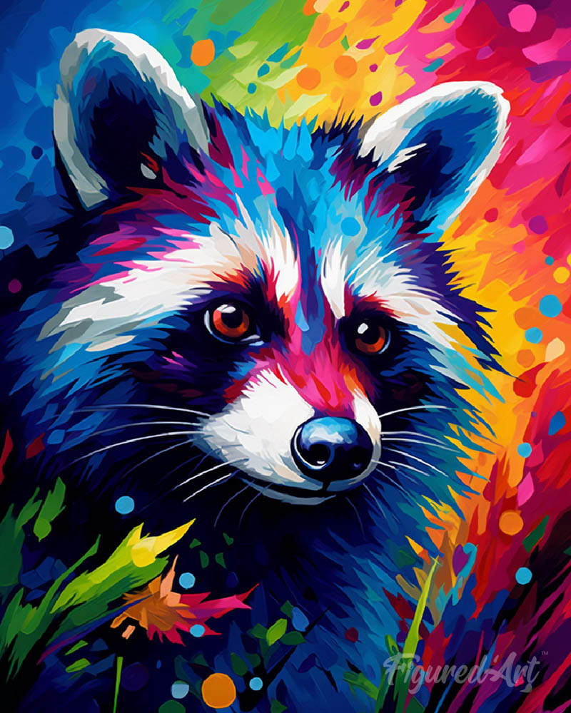 Colorful Abstract Raccoon