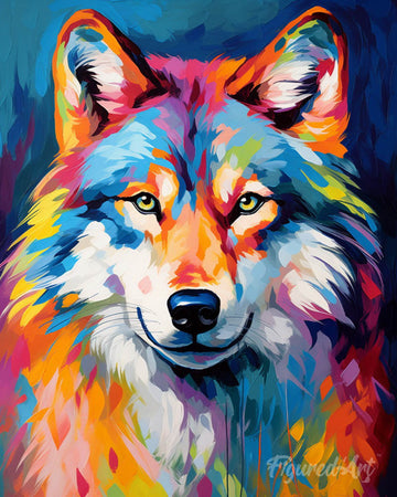 Colorful Abstract Wolf