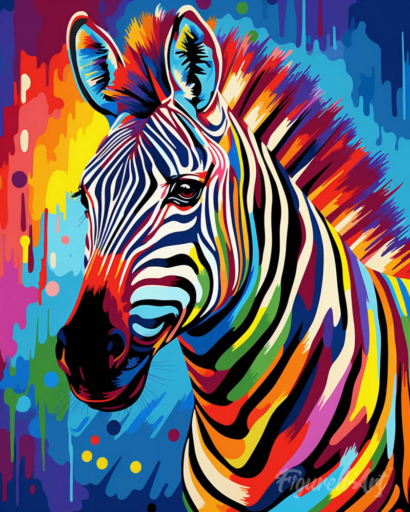 Colorful Abstract Zebra