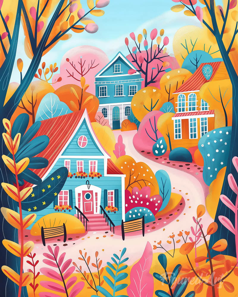 Colorful Fall Houses