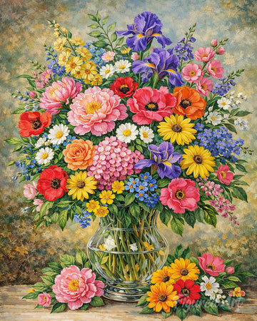 Colorful Wildflower Vase