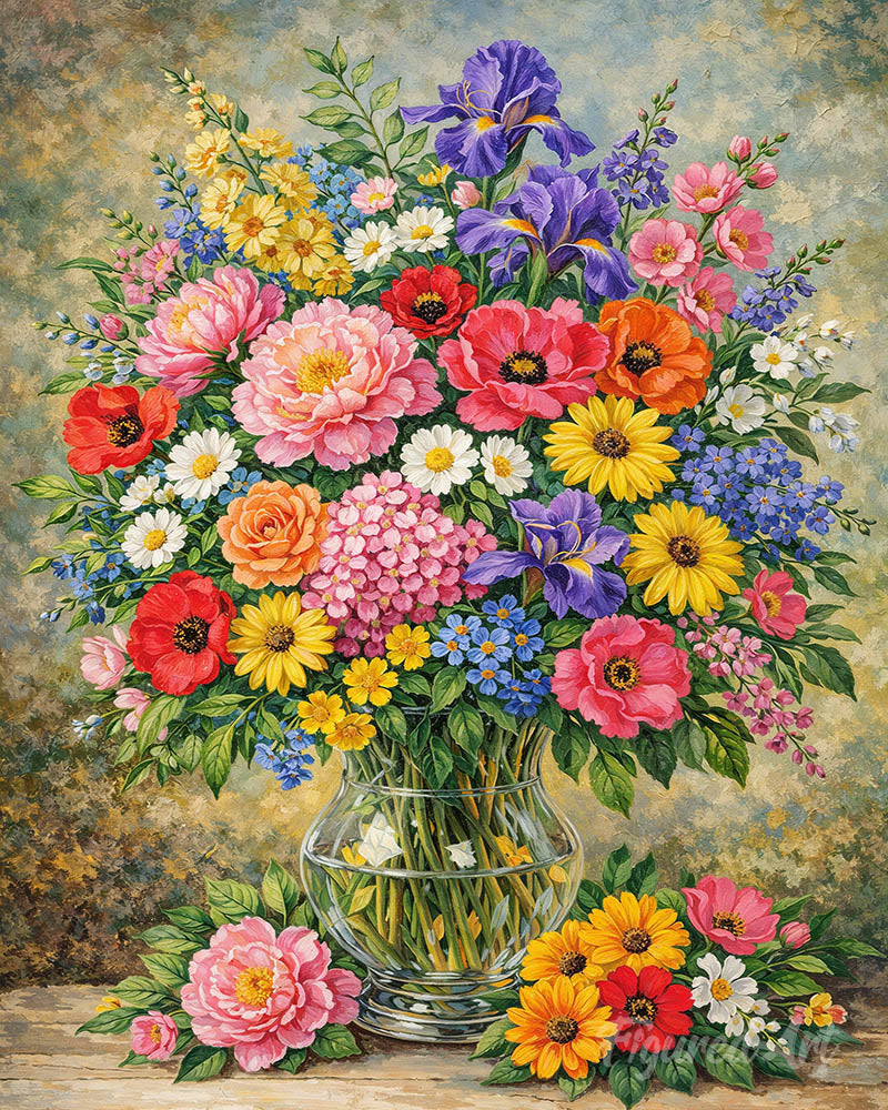 Colorful Wildflower Vase