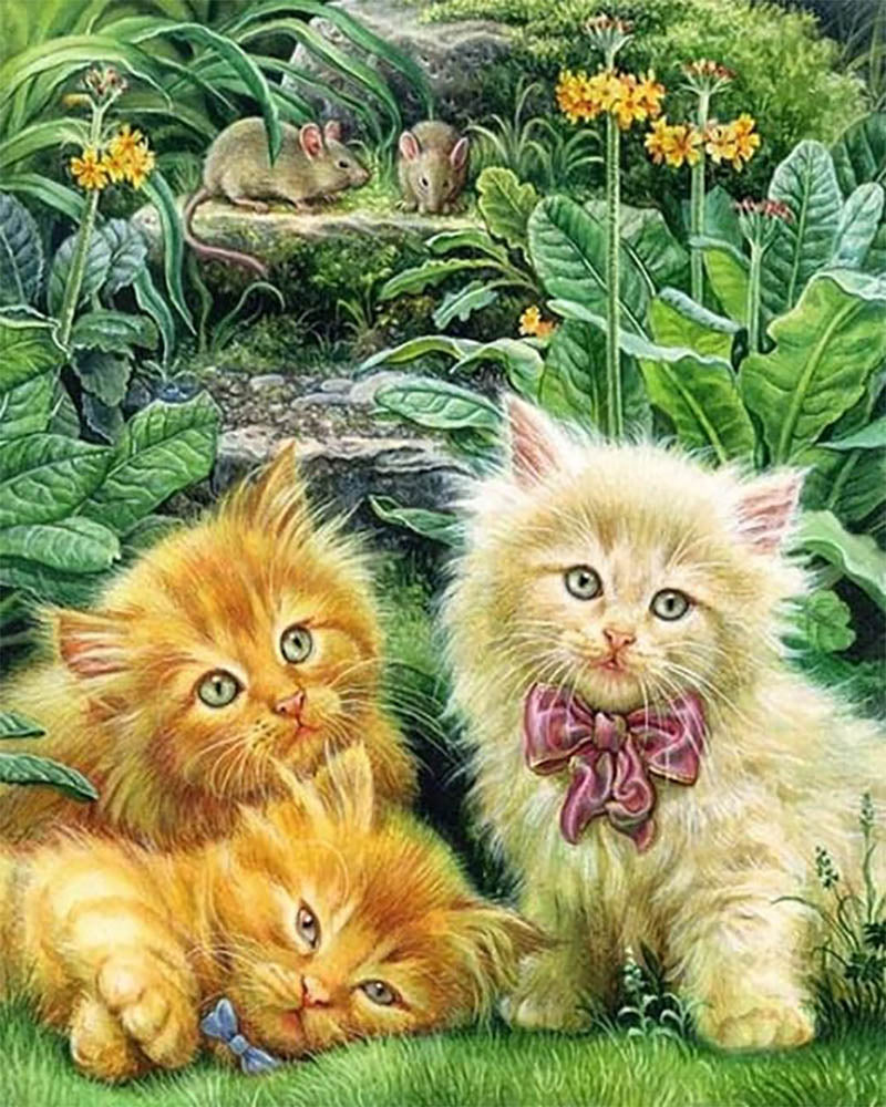Cute Kittens in the Garden