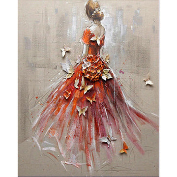 Dancer from Behind and Butterflies