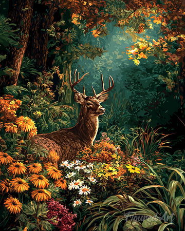 Deer Among Fall Blooms