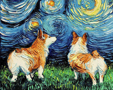 Dog and Starry Sky