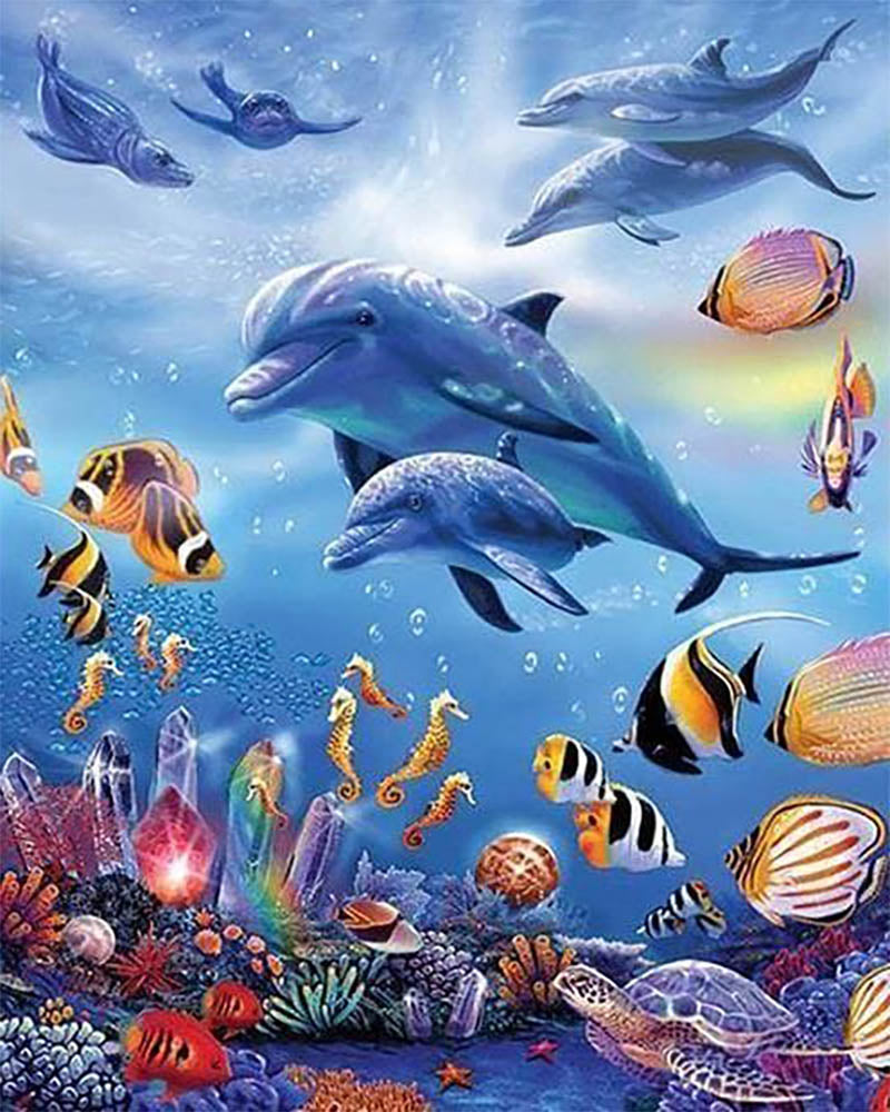 Dolphins and sea